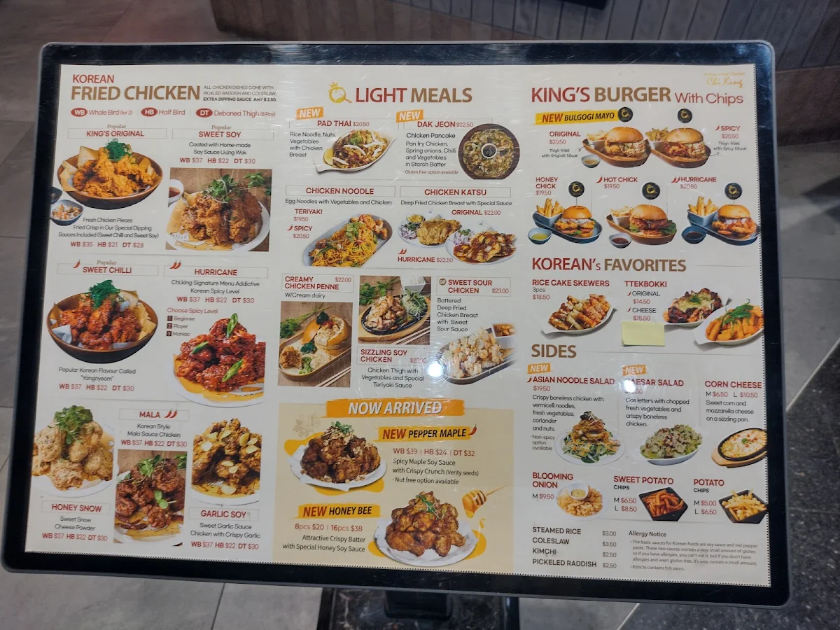 Menu, Chi.King Korean Fried Chicken at Willows