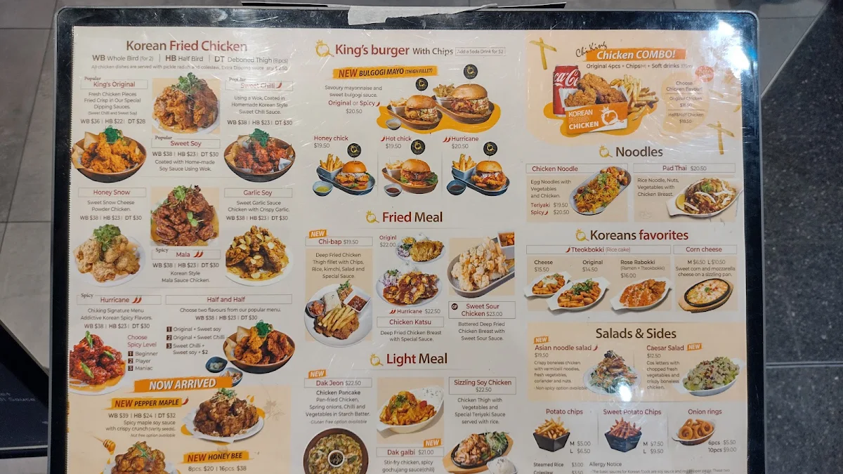 Menu, Chi.King Korean Fried Chicken at Willows