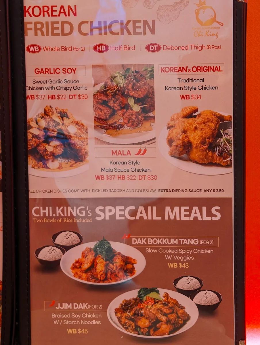 Menu, Chi.King Korean Fried Chicken at Willows