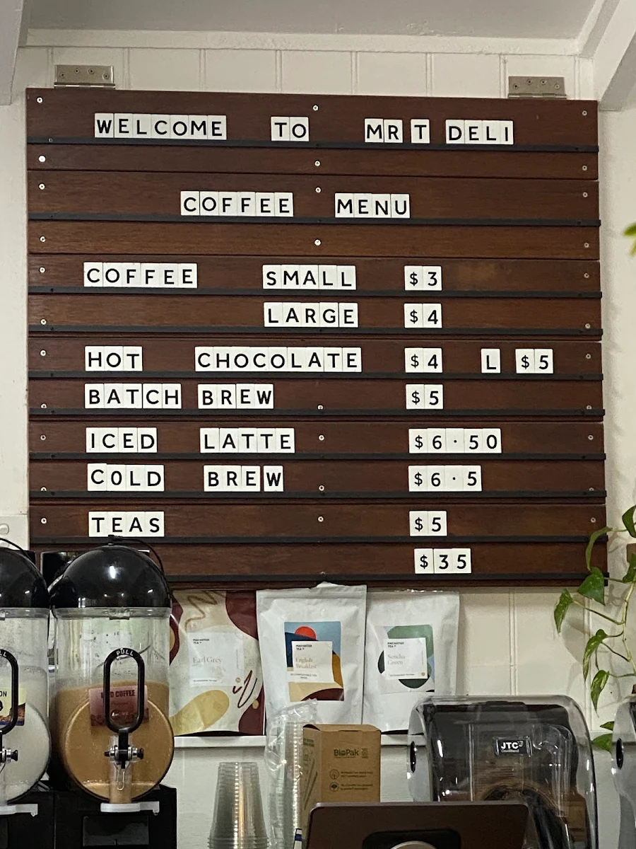Menu, MrT Deli