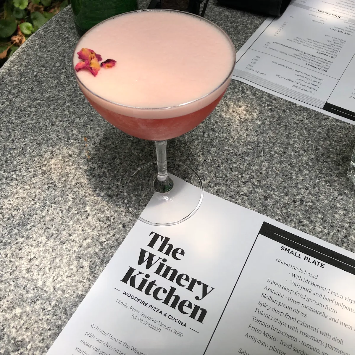 Menu, The Winery Kitchen