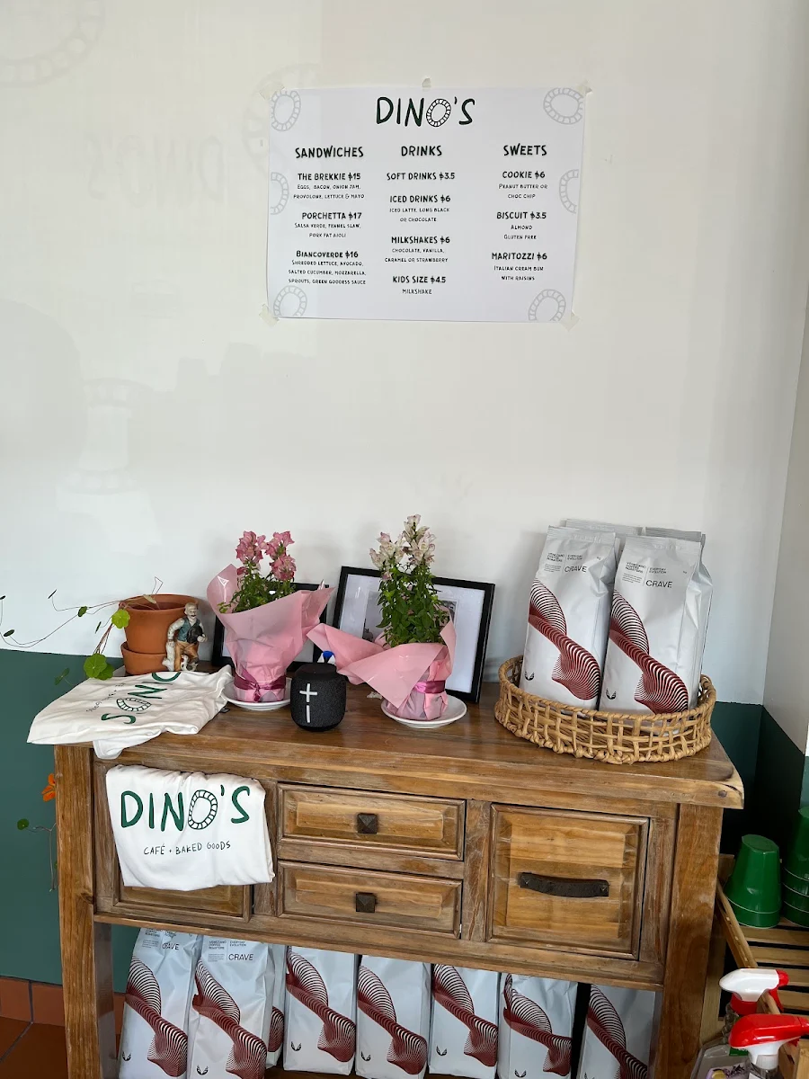 Menu, Dino’s Five Dock