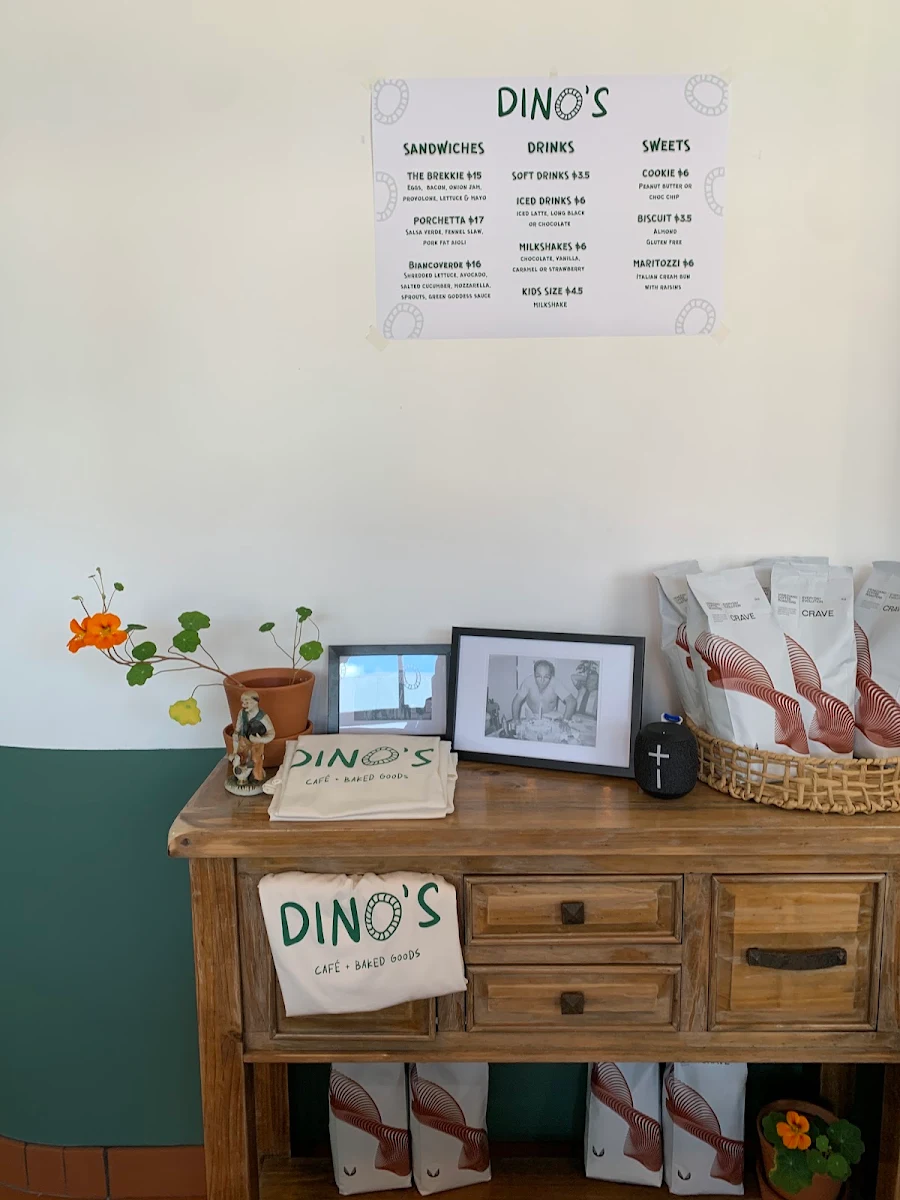 Menu, Dino’s Five Dock