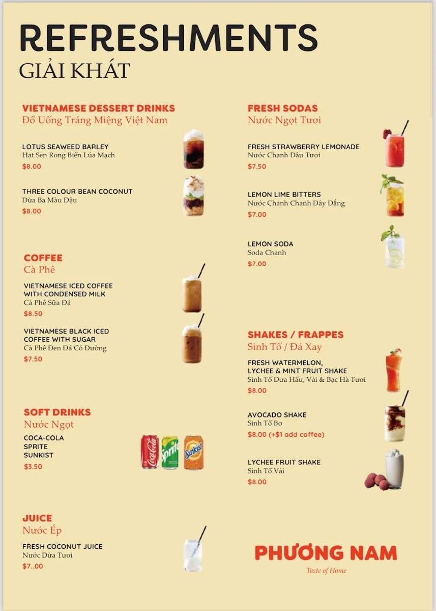 Menu, Phuong Nam