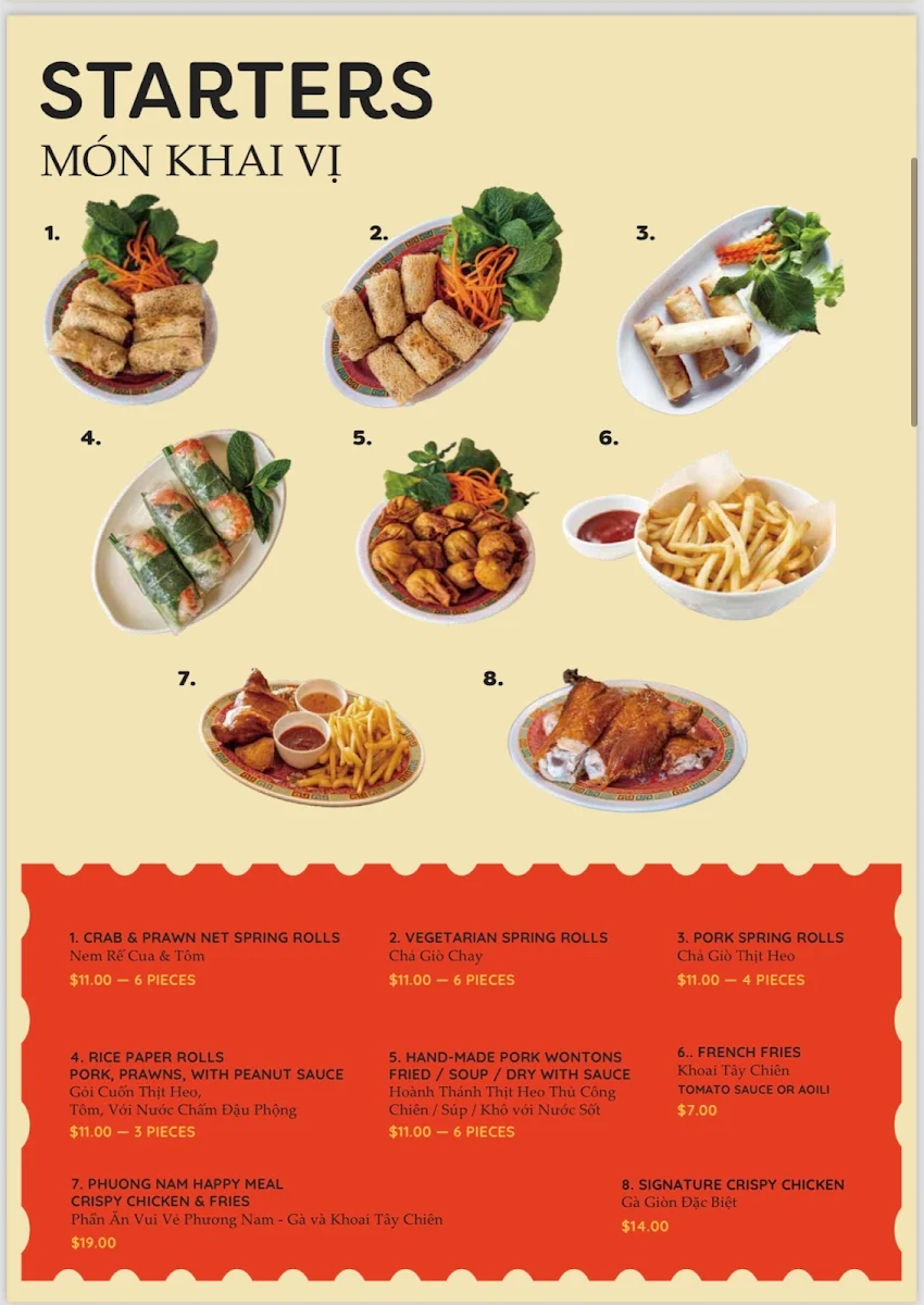 Menu, Phuong Nam