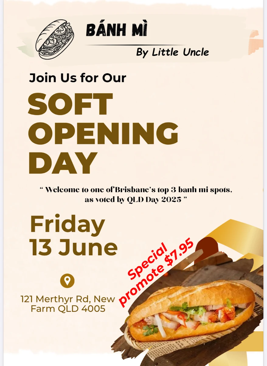 Menu, BANH MI BY LITTLE UNCLE (NEW FARM)