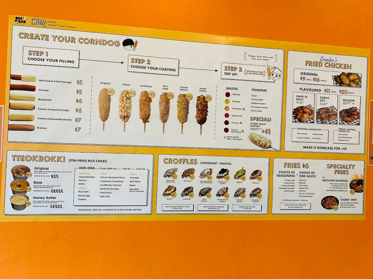 Menu, Daebak Brothers