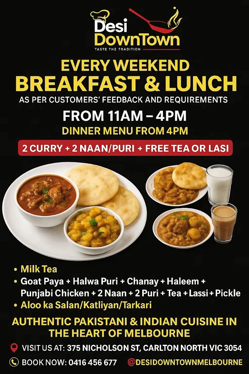 Menu, Desi DownTown