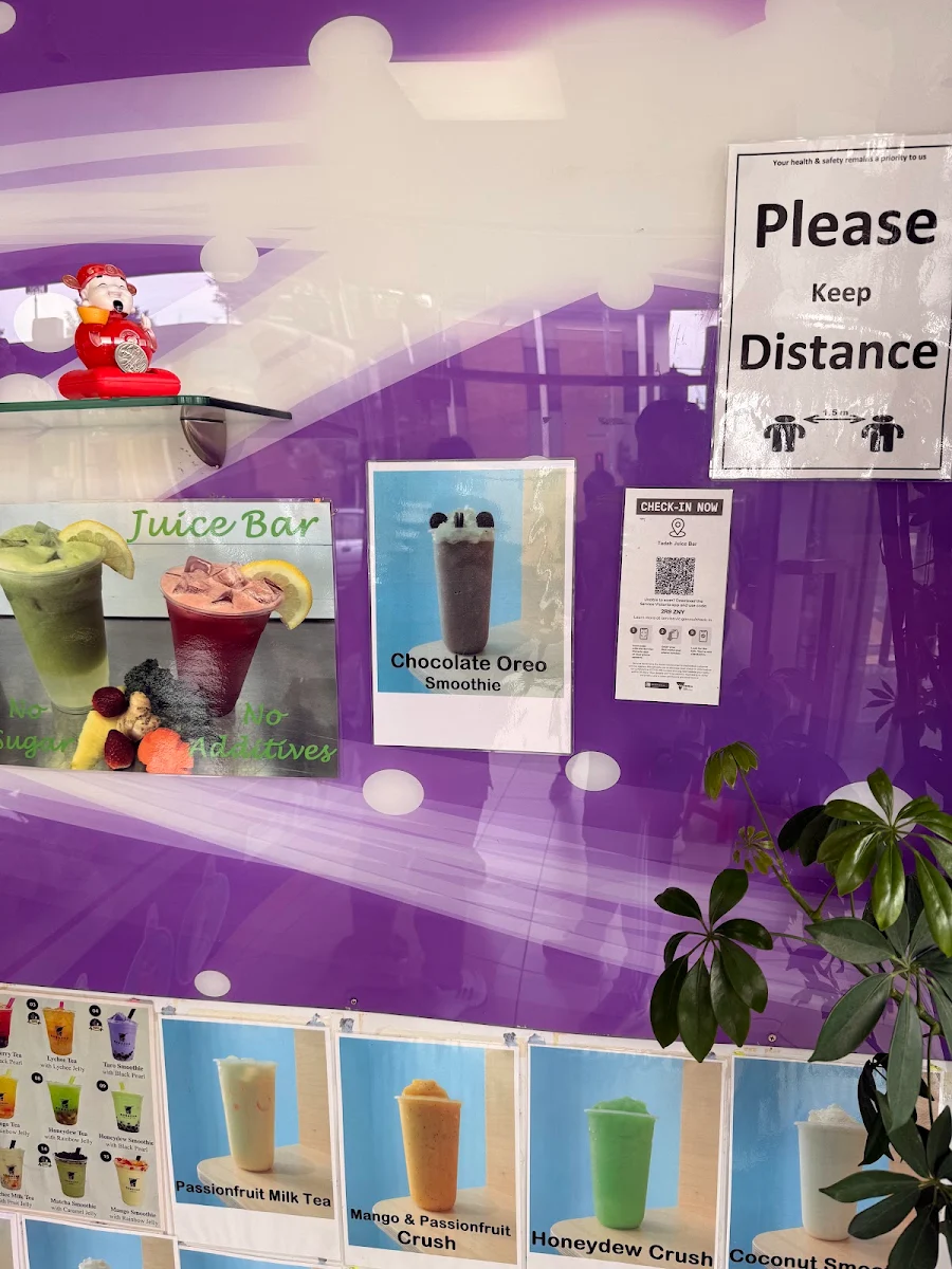 Menu, Ta Dah Juice Bar