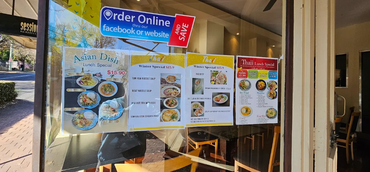 Menu, Thaii Restaurant