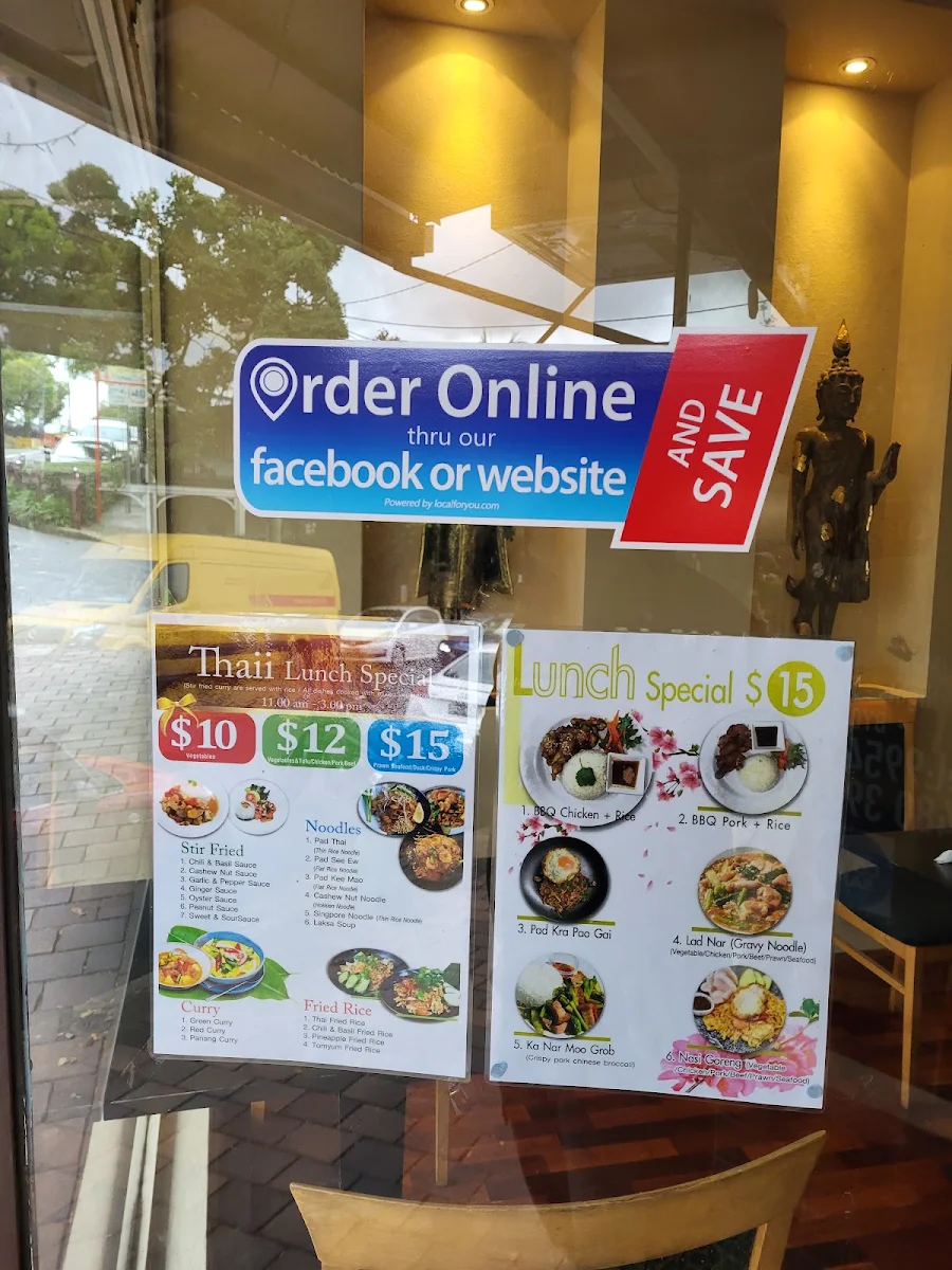 Menu, Thaii Restaurant