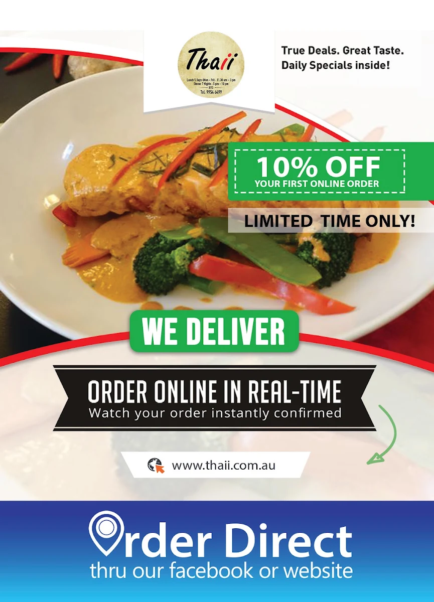 Menu, Thaii Restaurant