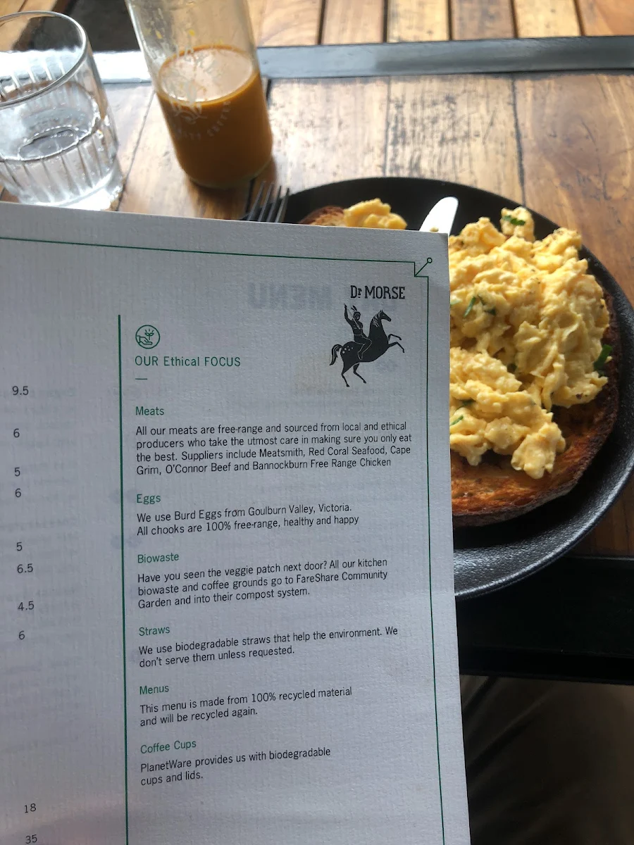 Menu, Dr Morse