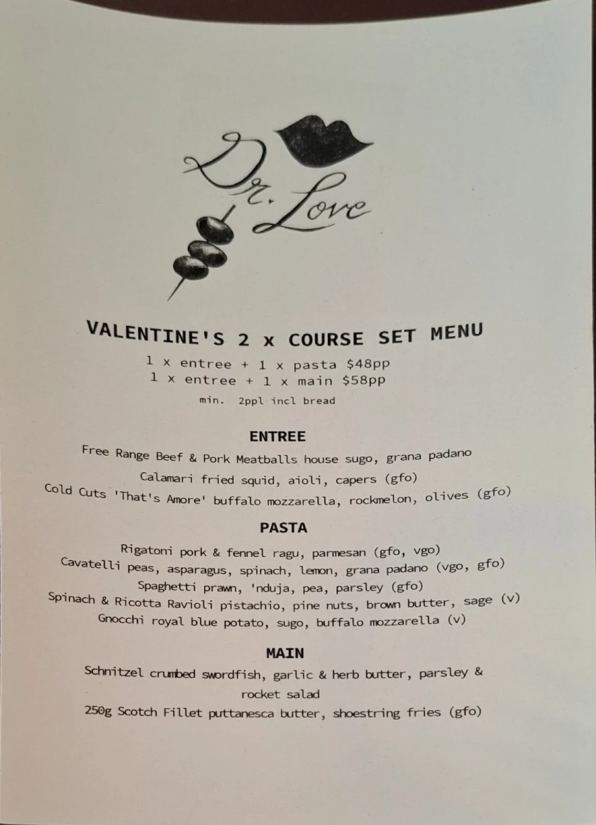Menu, Dr Morse