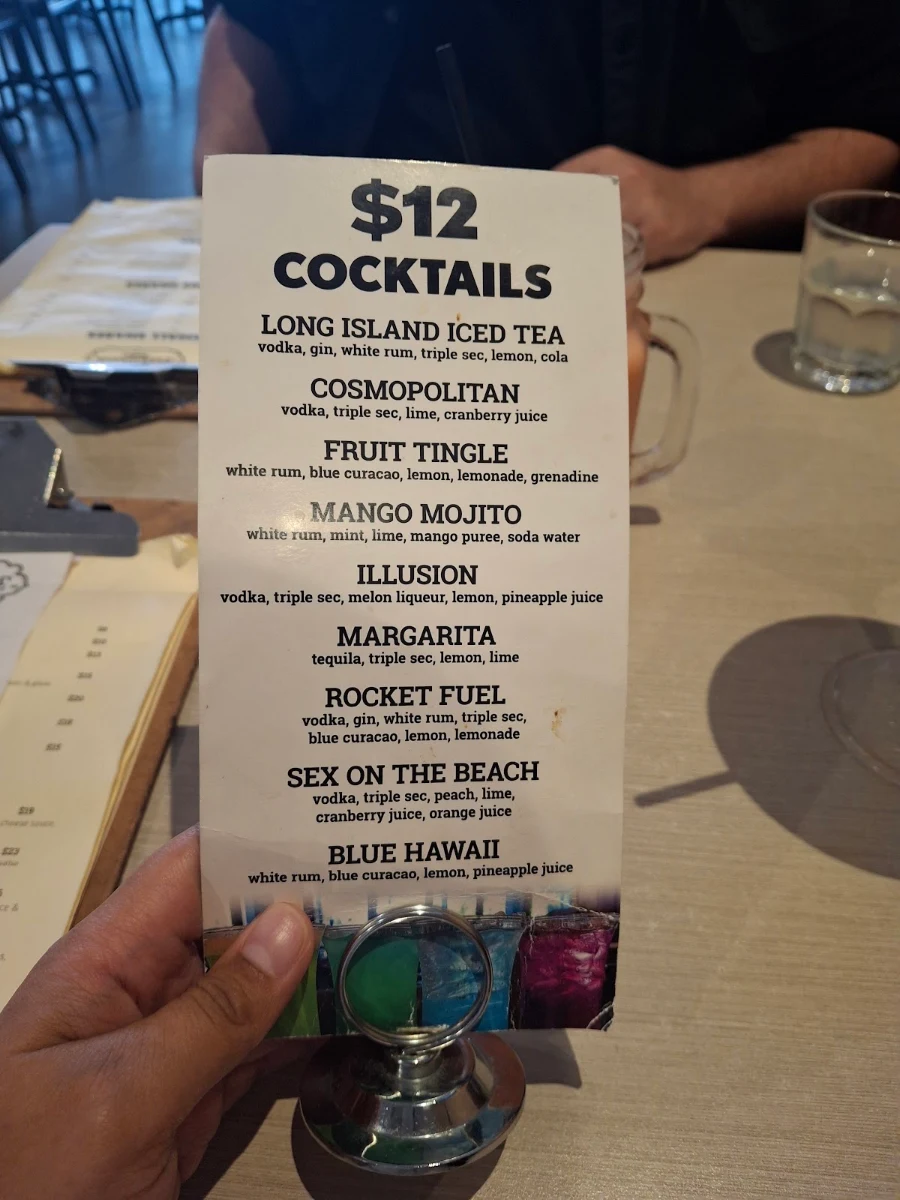 Menu, Barrelhouse Armadale