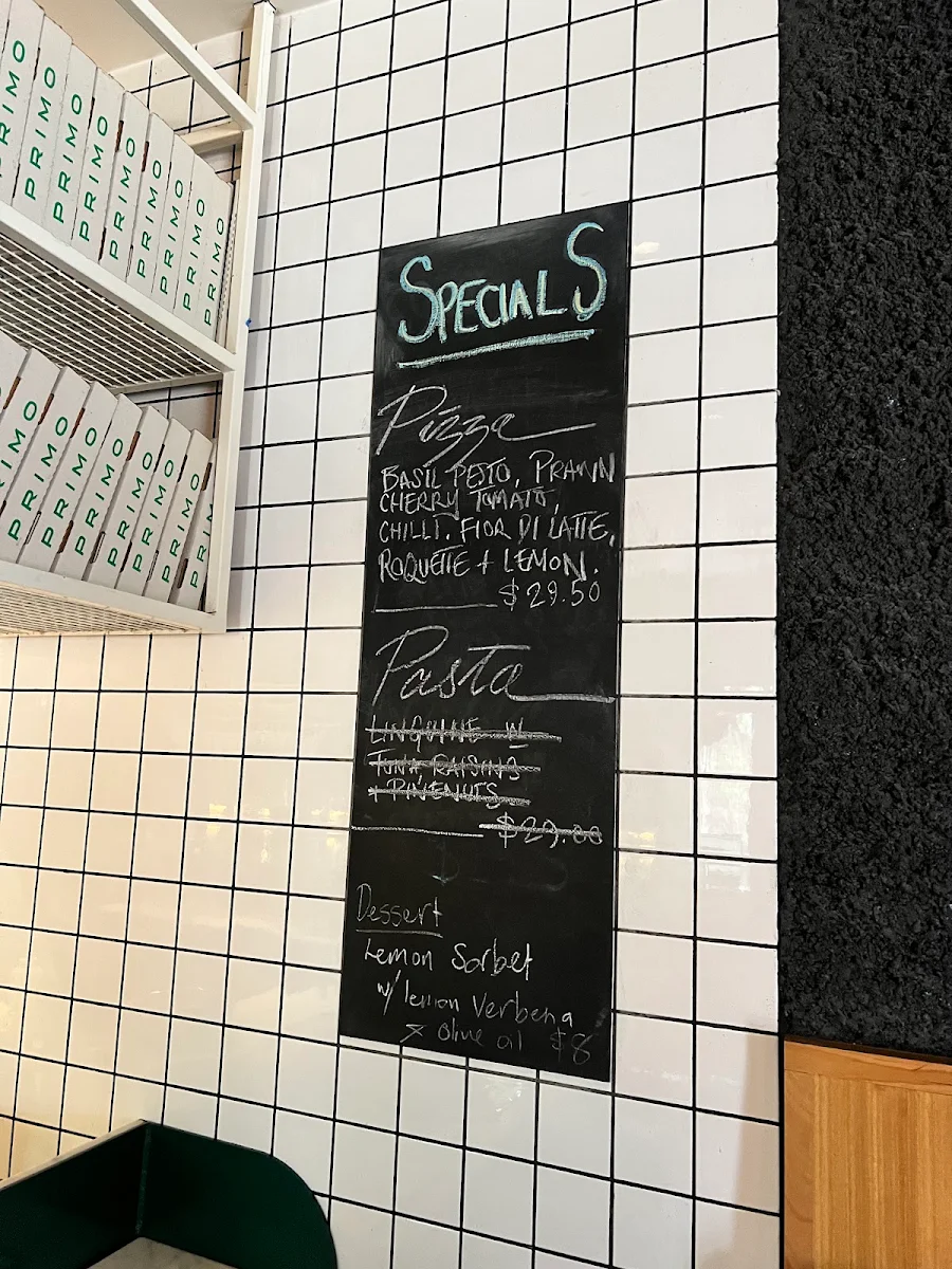 Menu, Primo