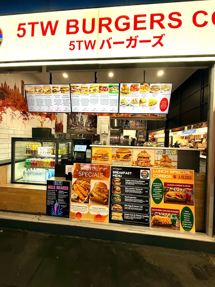 Menu, 5TW BURGERS CO. PRESTON