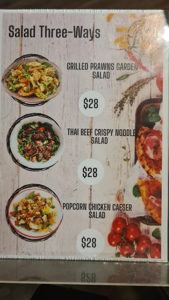 Menu, Pannawonica Tavern