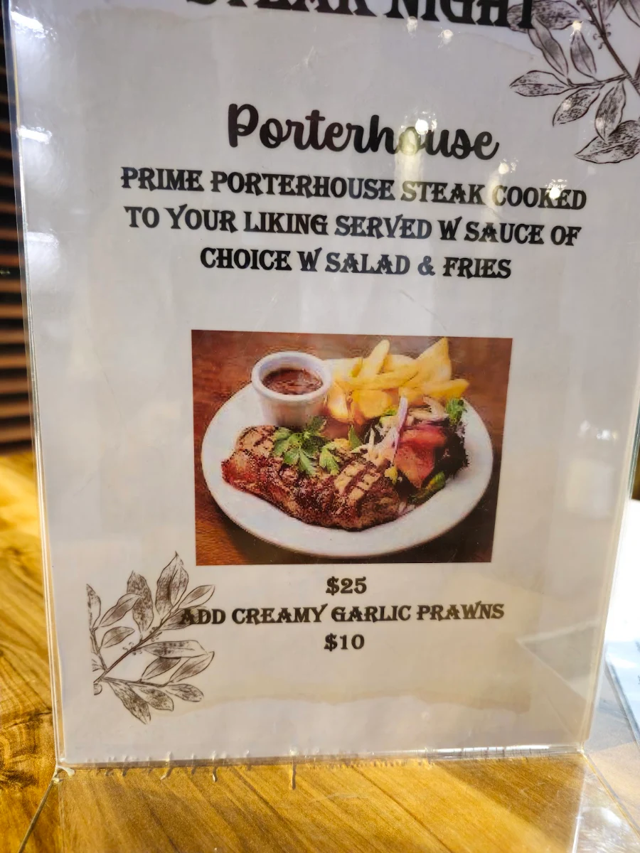Menu, Pannawonica Tavern