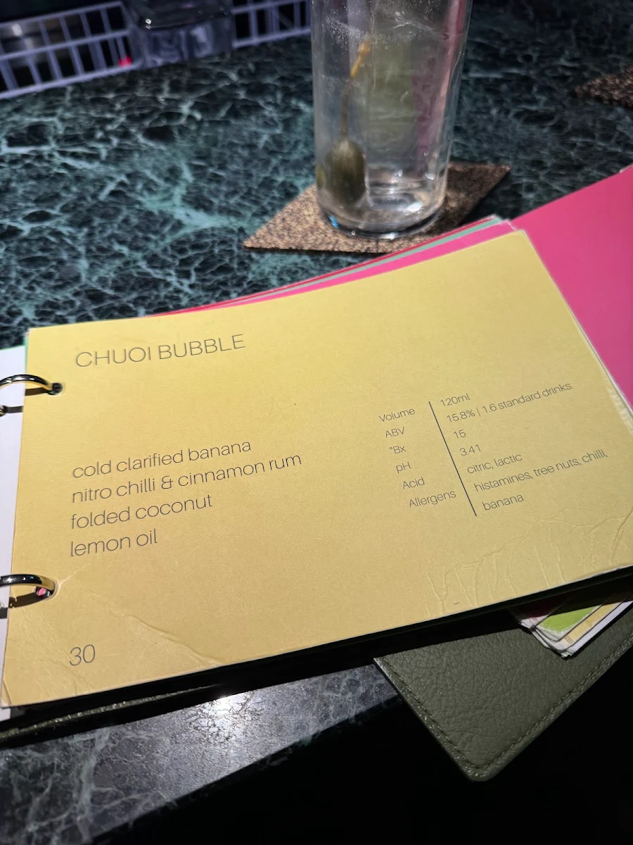 Menu, Bouvardia