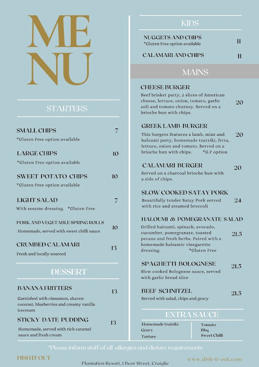 Menu, DISH it OUT