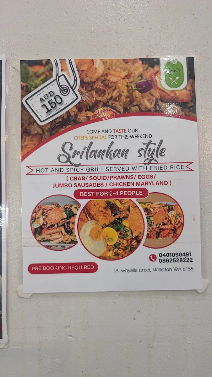 Menu, Nagi's Ceylon Restaurant 🥗