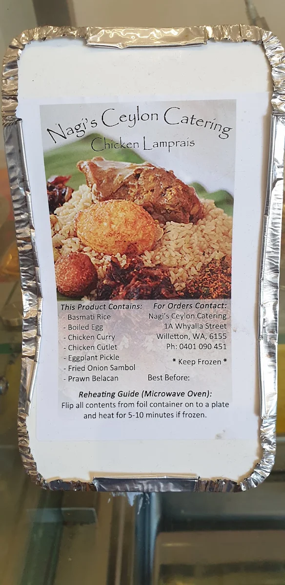Menu, Nagi's Ceylon Restaurant 🥗