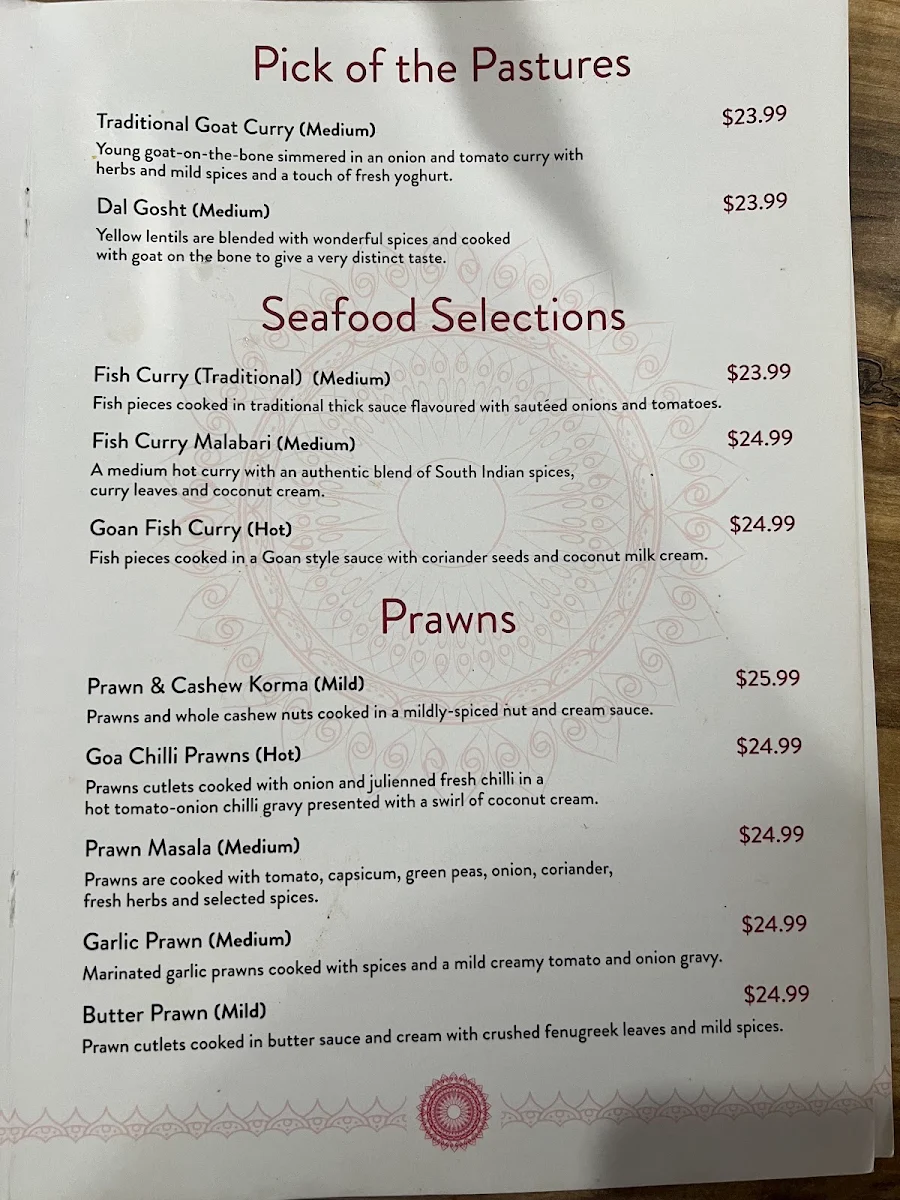 Menu, Curry Port
