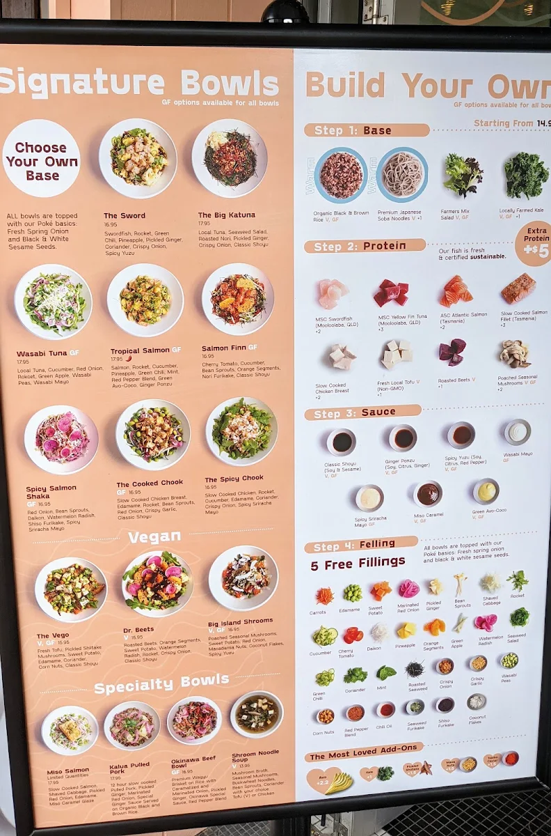Menu, Finn Poke Burleigh Heads