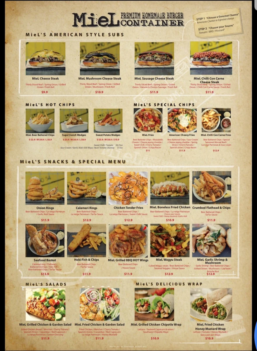 Menu, Miel Container