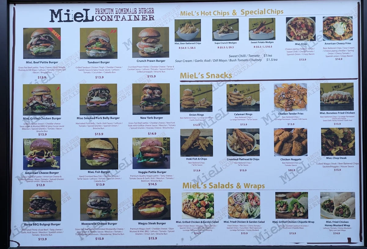 Menu, Miel Container