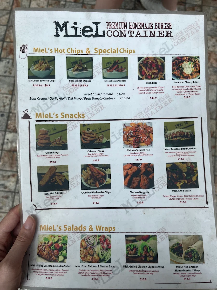Menu, Miel Container