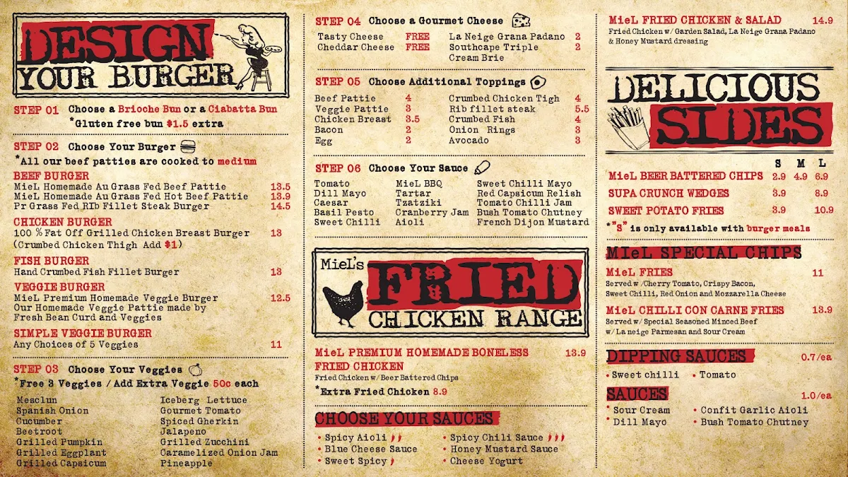 Menu, Miel Container