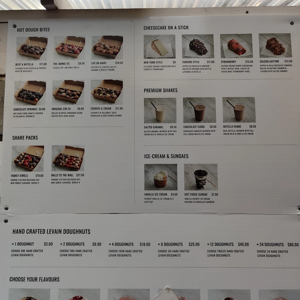 Menu, Levain Doughnuts