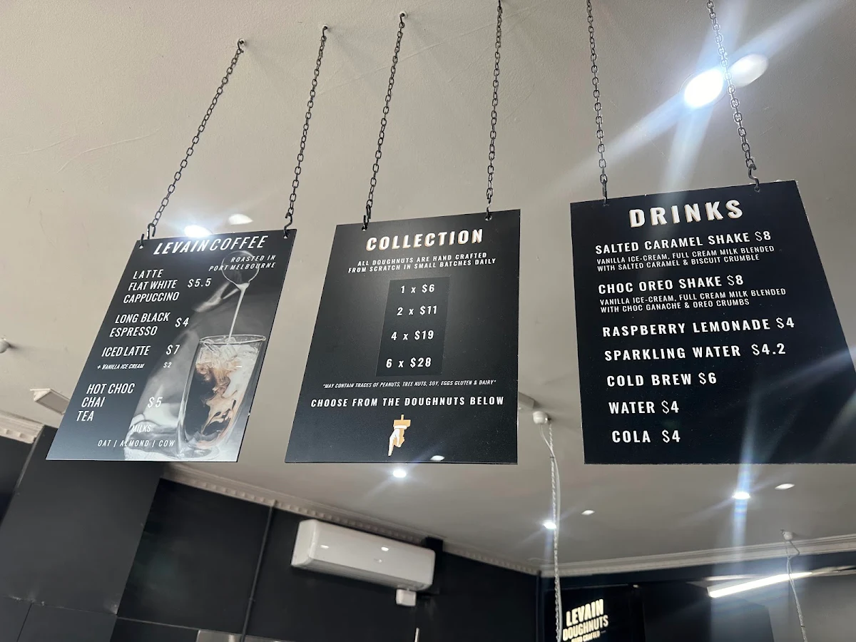 Menu, Levain Doughnuts