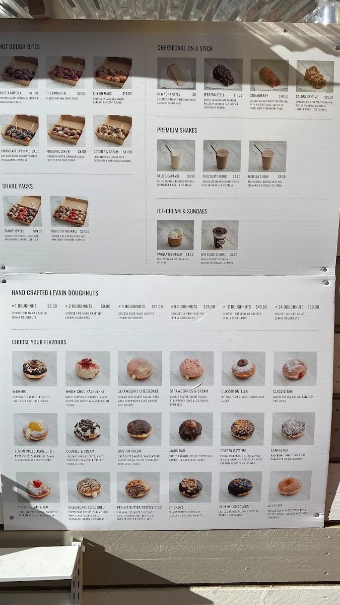 Menu, Levain Doughnuts