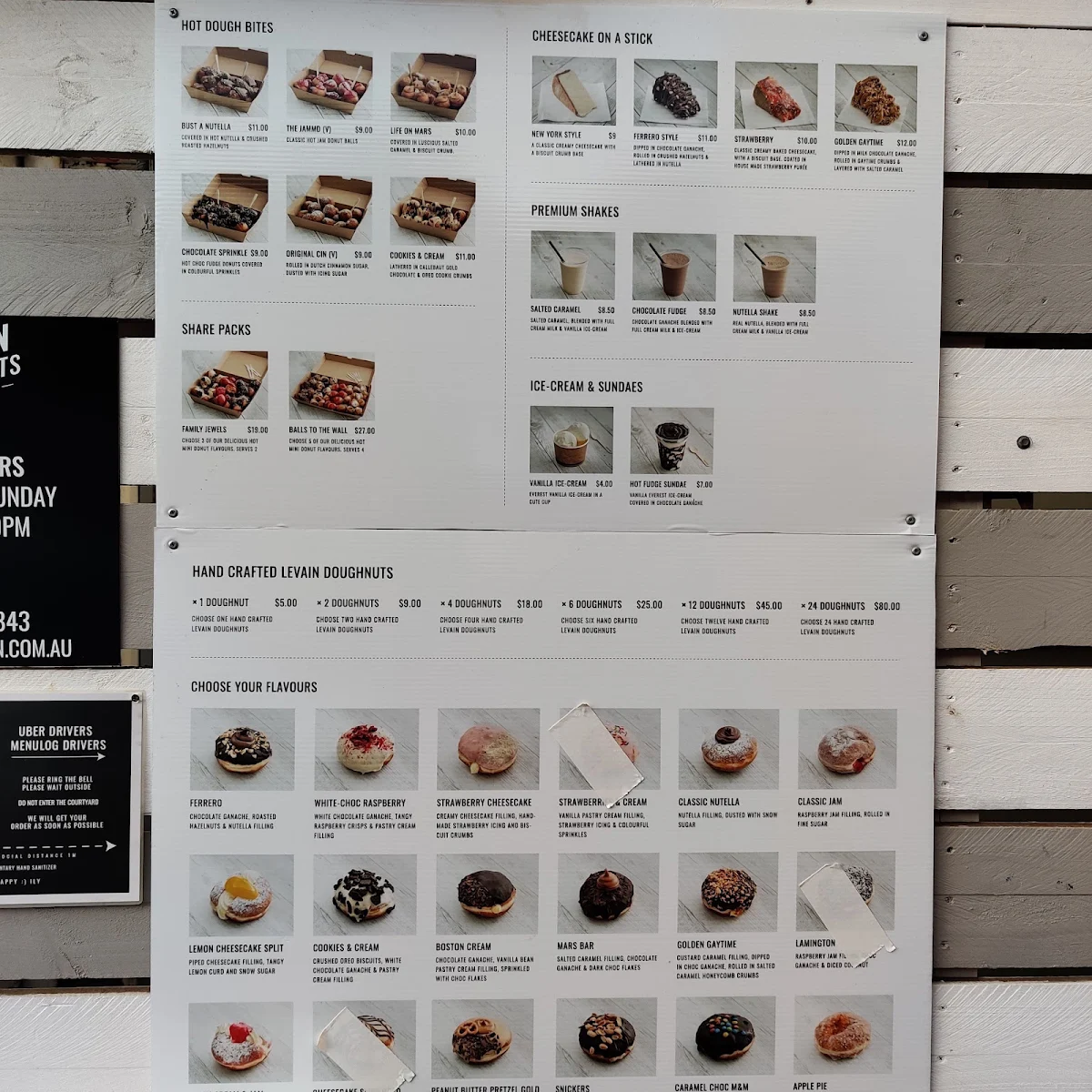 Menu, Levain Doughnuts