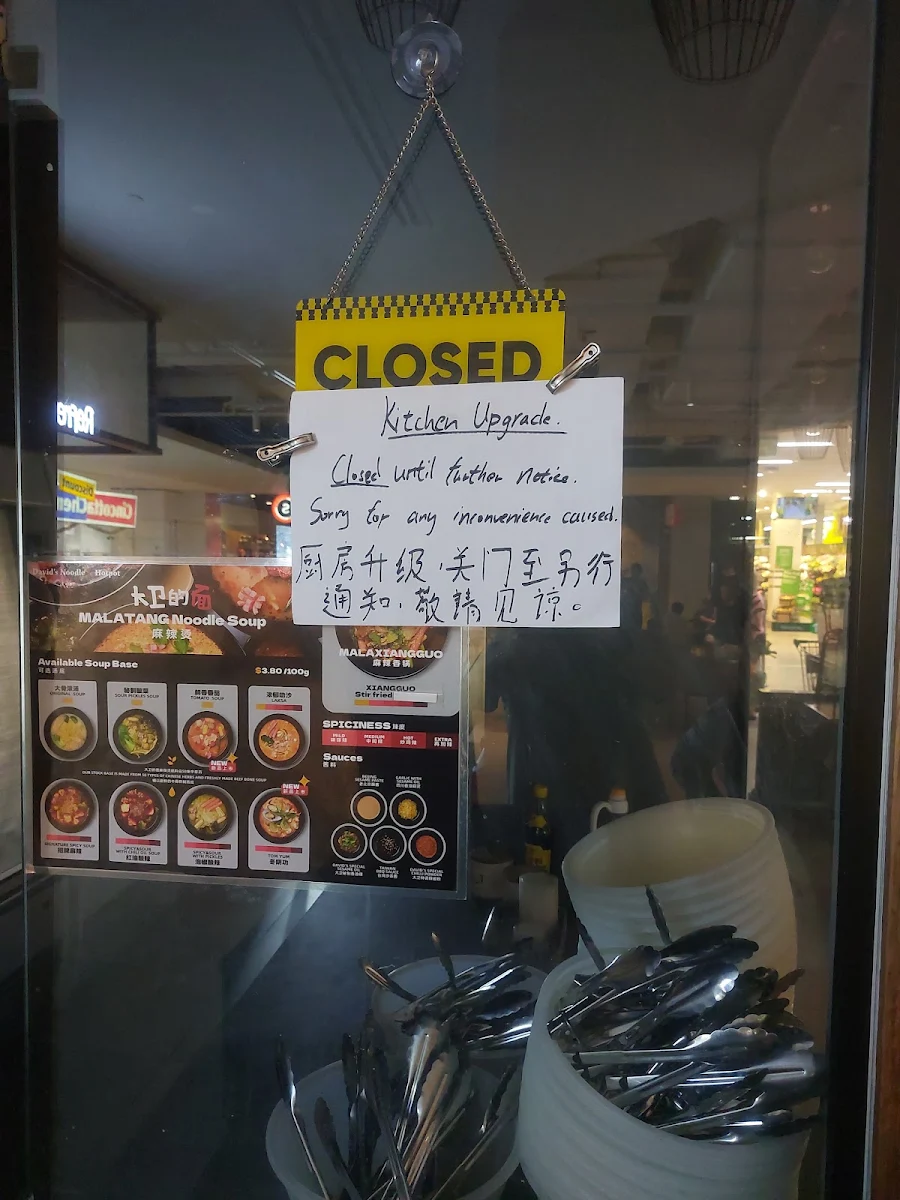 Menu, David's Noodle & Hotpot - Indooroopilly