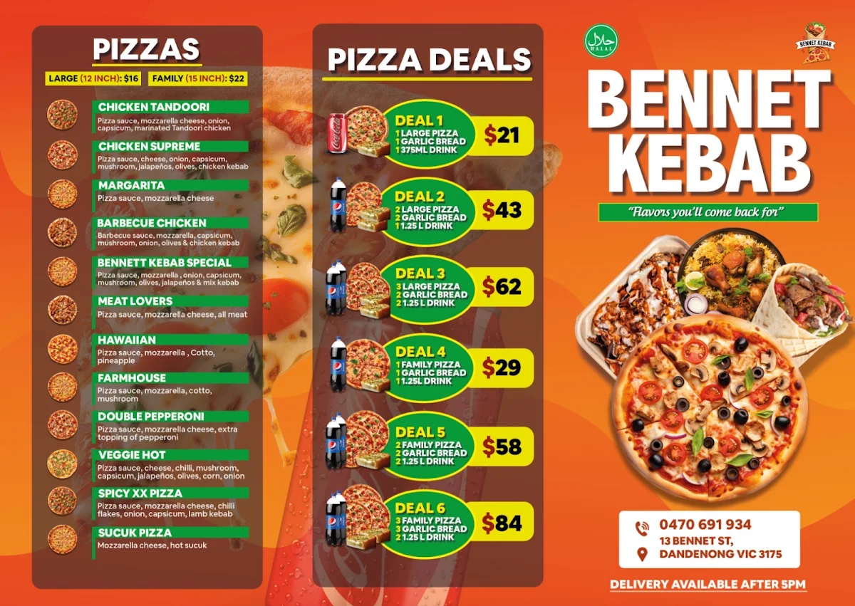 Menu, Bennet Kebab