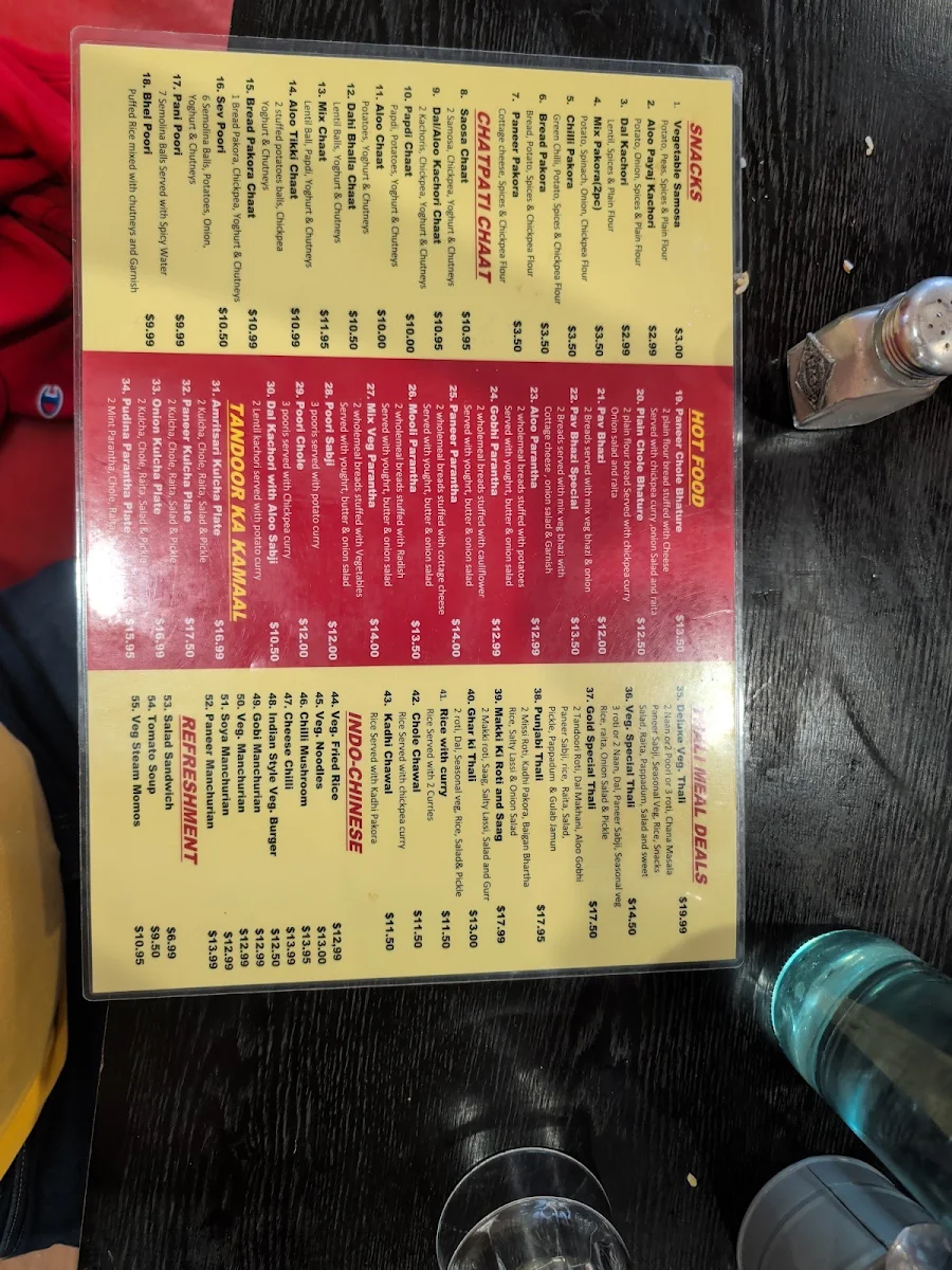 Menu, Gold Sweets Carrum Downs
