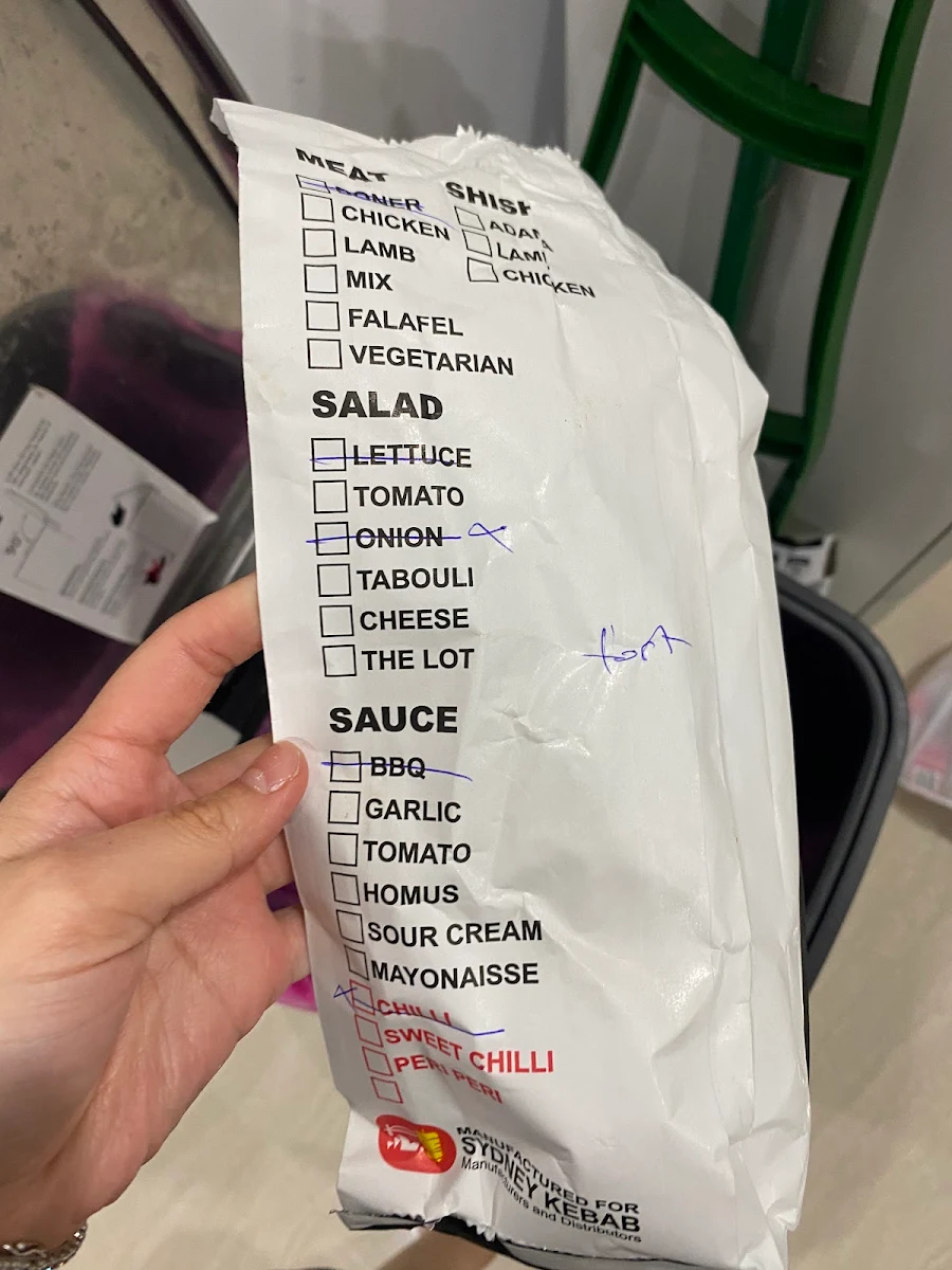 Menu, Mustii's Pide Pizza and Kebabs