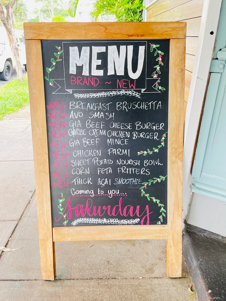 Menu, Cafe Gia