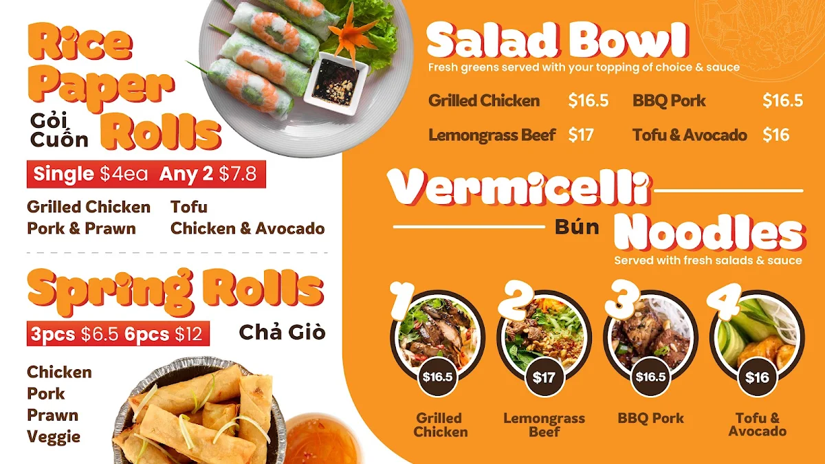 Menu, Bao Mi Templestowe Lower