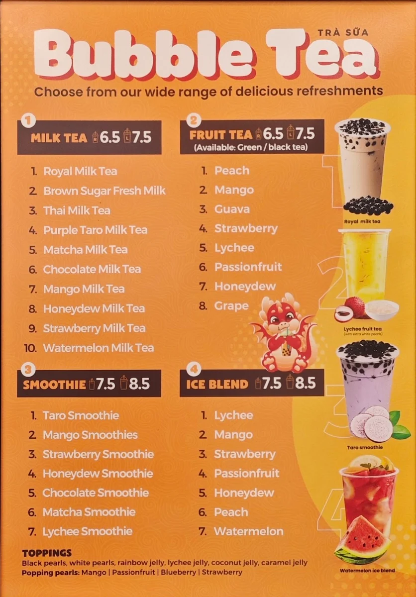 Menu, Bao Mi Templestowe Lower