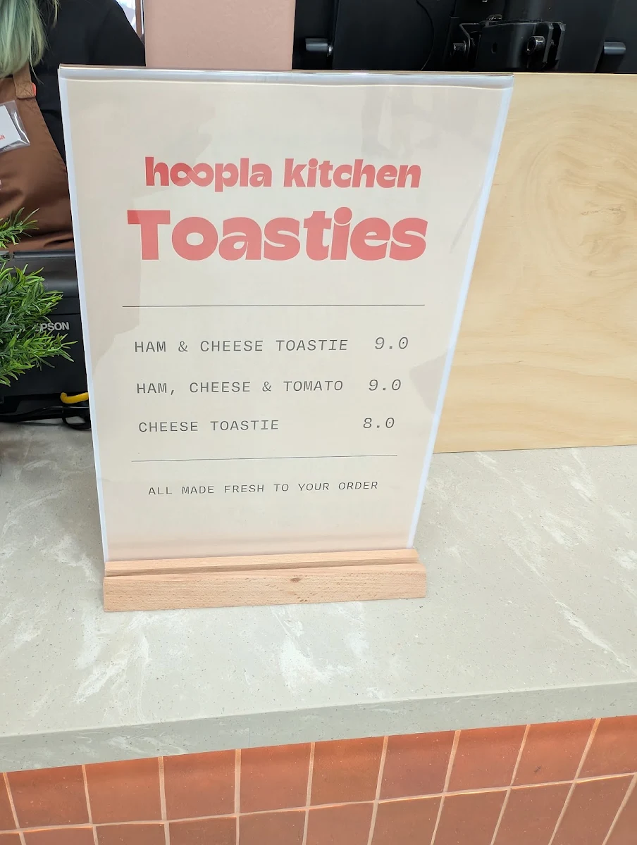 Menu, Hoopla South Morang