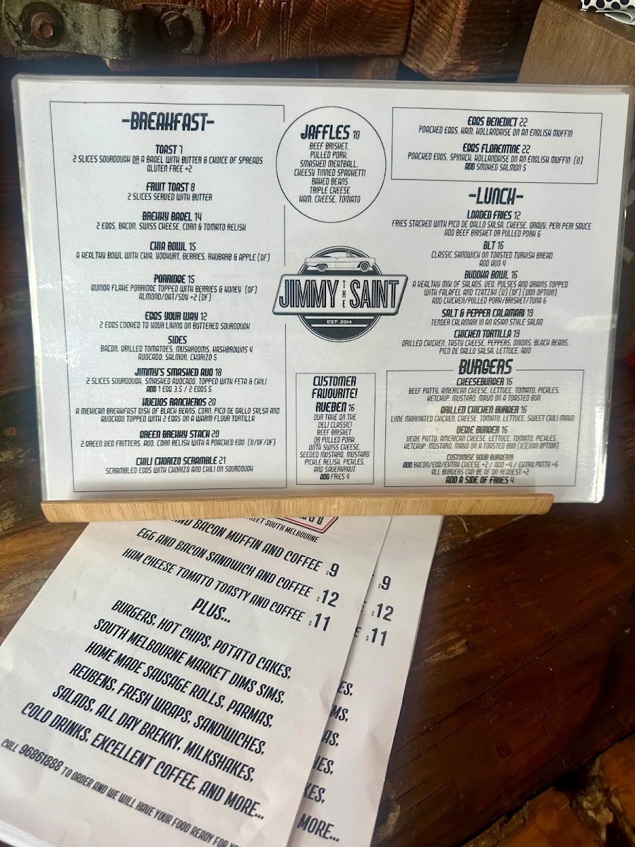 Menu, Jimmy The Saint