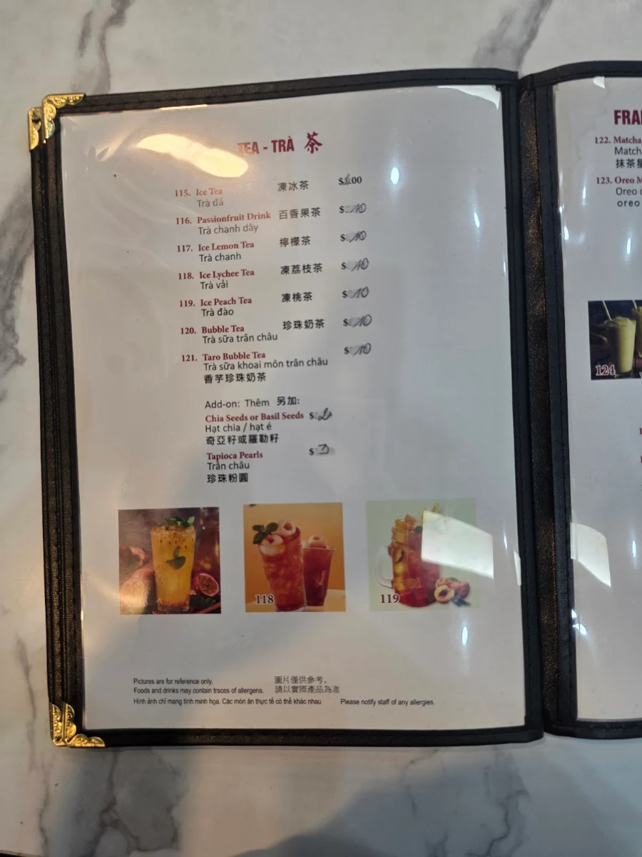 Menu, Han Ky Restaurant