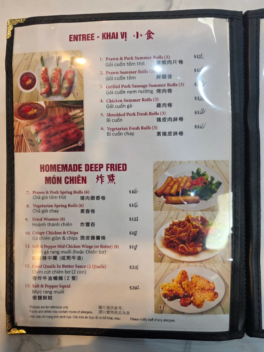 Menu, Han Ky Restaurant