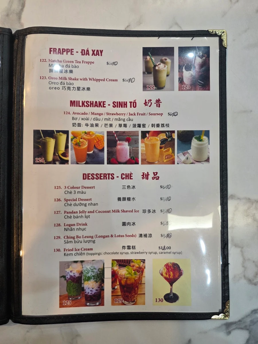 Menu, Han Ky Restaurant