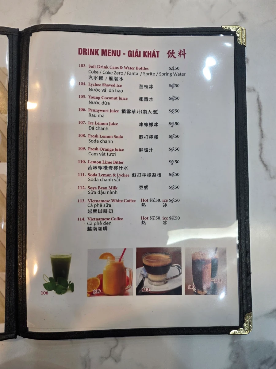 Menu, Han Ky Restaurant